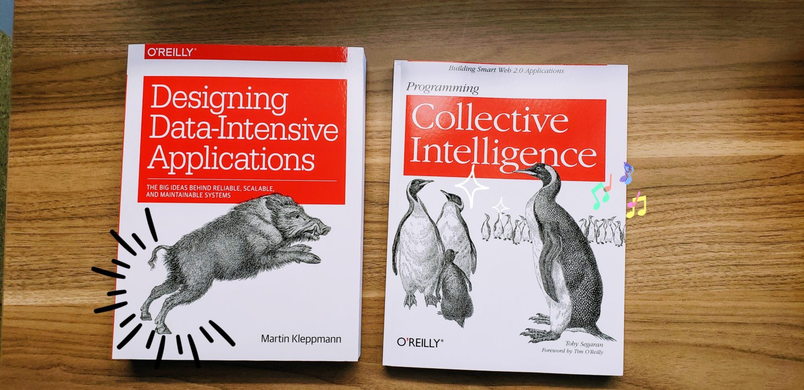 programming books, boars and penguins